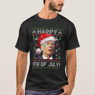 T-shirt Père Noël Joe Biden Happy 4 juillet laid Christmas