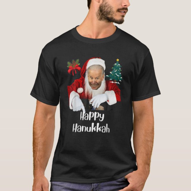 T-shirt Père Noël Joe Biden Happy Hanoukka Christmas Funny (Devant)
