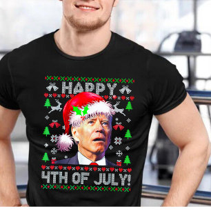 T-shirt Père Noël Joe Biden Joyeux Noël 4 juillet laid