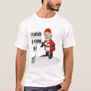 T-SHIRT PÈRE NOËL JOUANT AU GOLF