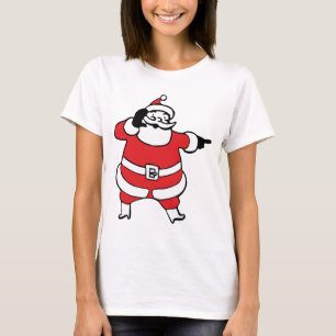 T-shirt Père Noël joyeux appelant les rennes à Noël