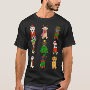 T-shirt Père Noël Labrador Éclairage d'arbre de Noël ELF R