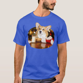 T-shirt Père Noël Lait N Cookies Chien Corgi1218