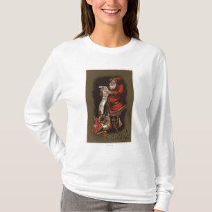 T-shirt Père Noël lisant sa bonne liste d'enfants