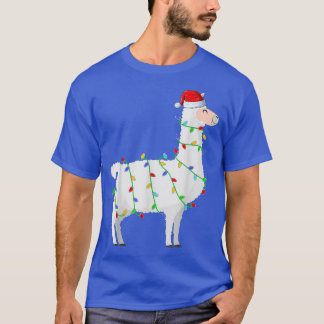 T-shirt Père Noël Llama Shirt Funny Feux Noël Llama Xma