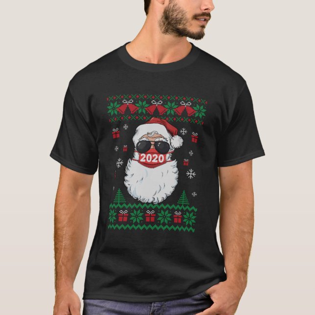 T-shirt Père Noël Masque visage laide Sweater de Noël 2020 (Devant)