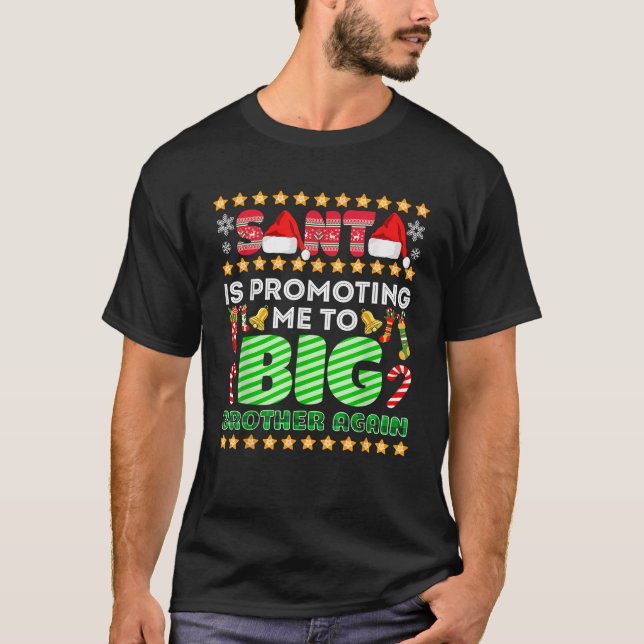 T-shirt Père Noël Me Promet À Big Brother Encore X mas B (Devant)