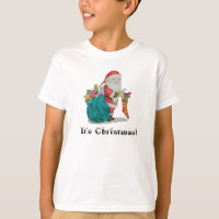 père Noël mignonne avec jouets Noël enfants t-shir