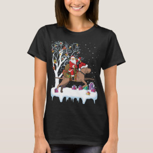 T-shirt Père Noël moche à cheval American Pit Bull Terrier