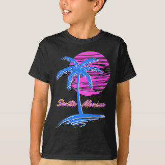 T-shirt Père Noël Monica Beach Outrun 80s Vaporwave esthét