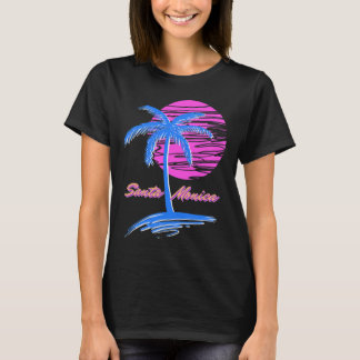 T-shirt Père Noël Monica Beach Outrun 80s Vaporwave esthét