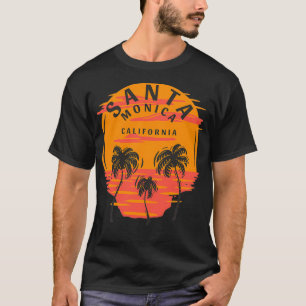T-shirt Père Noël Monica California Palm Trees Coucher de 
