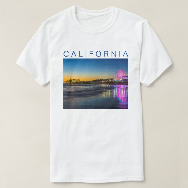 T-shirt Père Noël Monica Pier | Los Angeles, Californie (Design devant)