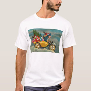 T-shirt Père Noël monte une moto - chemise