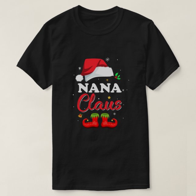 T-shirt Père Noël Nana Claus fait le rapprochement des pyj (Design devant)