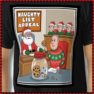 T-shirt Père Noël Naughty List Cookie Thief Ugly Sweater T