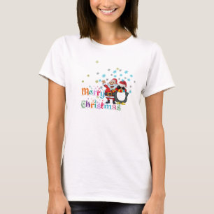 T-shirt père Noël neige noël drôle chemise design femmes