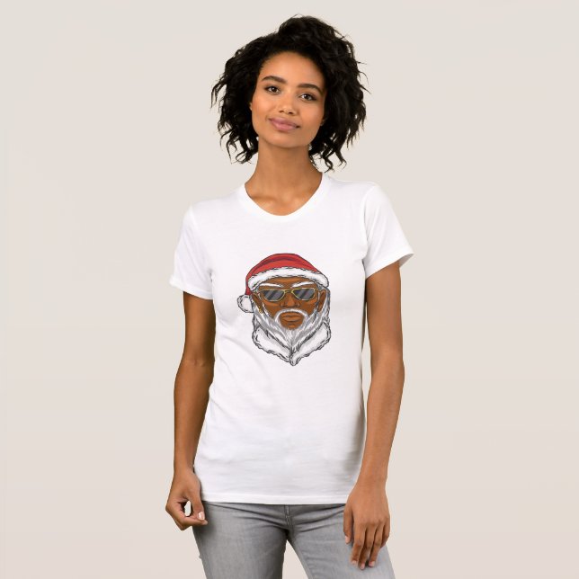 T-shirt Père Noël noir (Devant entier)