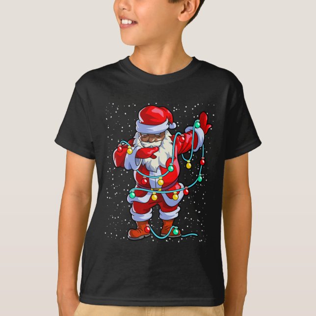 T-shirt Père Noël Noir Afro-Africain Afro-Américain (Devant)