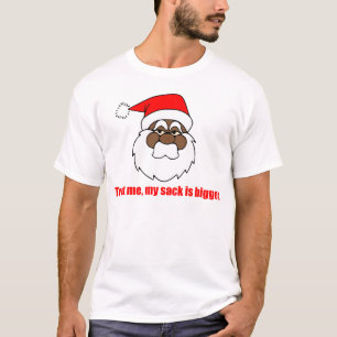 T-shirt Père Noël noir, un plus grand sac