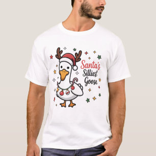 T-shirt Père Noël Oie Silly Noël Canard Drôle Mignon 