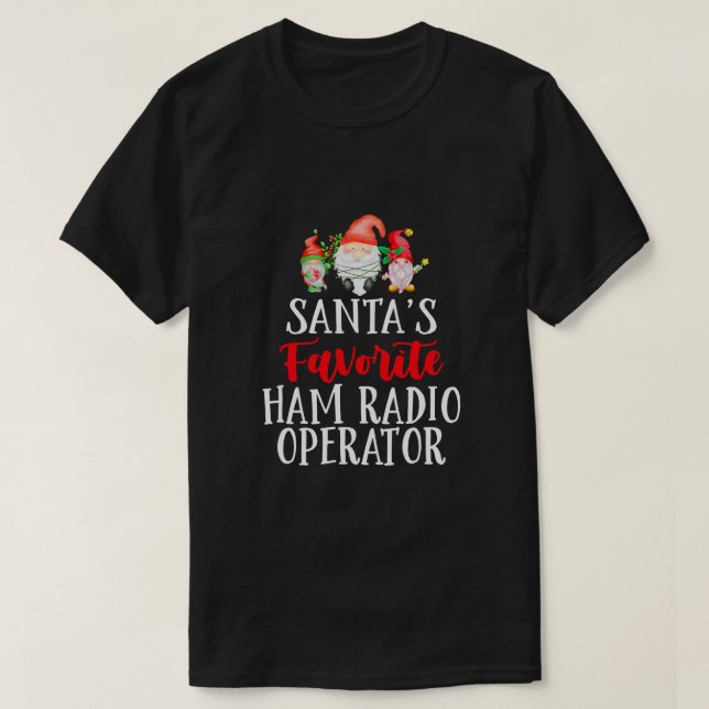 T-shirt Père Noël Opérateur radio de jambon favori Noël Gn (Design devant)