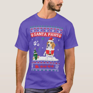 T-shirt Père Noël Paks Beagle Joyeux Chien de Noël Drôle N