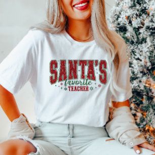 T-shirt Père Noël Parties scintillant de l'enseignant favo