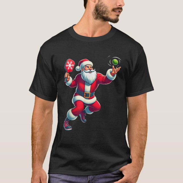 T-shirt Père Noël Pickleball Noël Femmes Hommes Enfants No (Devant)