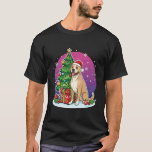 T-shirt Père Noël Pitbull Chapeau de Noël Amoureux de Pitb