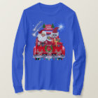 Père Noël Poodle Reindeer Christmas Blue Tee