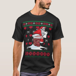 T-shirt Père Noël Pooping Down Chimney Douleur moche de No