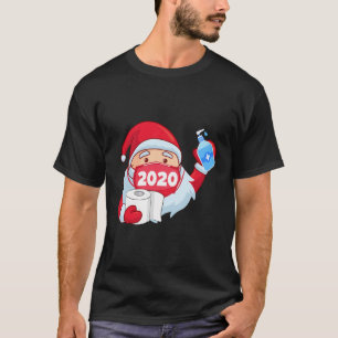 T-shirt Père Noël Portant Un Masque Avec Du Papier Toilett