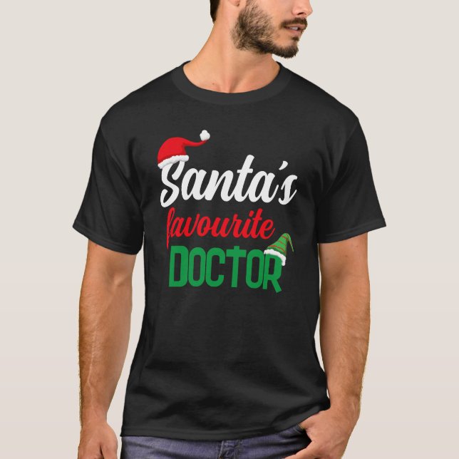 T-shirt Père Noël préféré docteur Noël elfe casquette drôl (Devant)