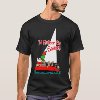 T-shirt Père Noël préférerait naviguer à Christmas Essenti