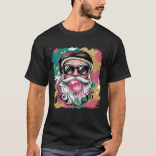 T-shirt Père Noël Prépa Coquette Noël Paillettes Rose Fémi