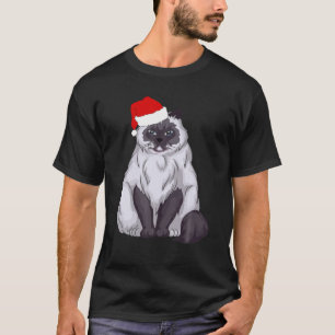 T-shirt père Noël Ragdoll Chat de Noël Pyjama T Funny X
