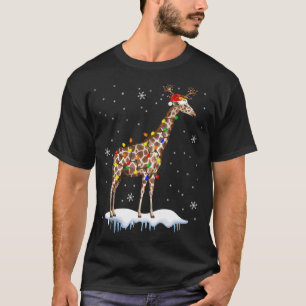 T-shirt Père Noël Reindeer Giraffe Christmas Light Père No