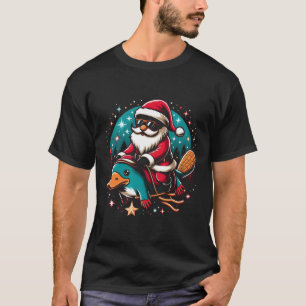 T-shirt Père Noël Riding Platypus couleurs de Noël