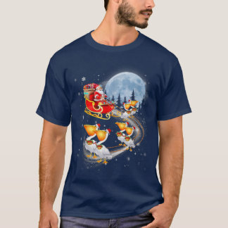 T-shirt Père Noël Riding Reindeer Pelican Sleigh Christmas