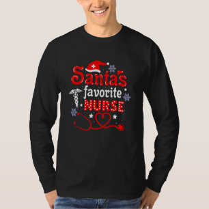T-shirt Père Noël S Infirmière Favorite Cute Merry Xmas Pa