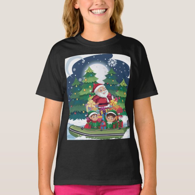 T-shirt "Père Noël’s Magical Boat Ride" (Devant)