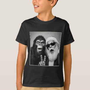 T-shirt Père Noël Selfie Bigfoot Noël Drôle Sasquat