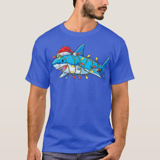 T-shirt Père Noël Shark lumières Noël Sharkmas Tree drôle 