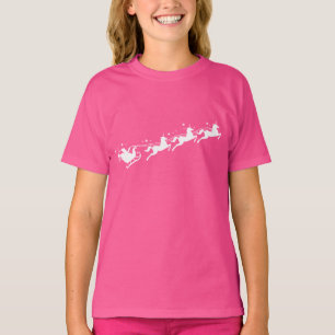 T-shirt Père Noël Sleigh avec licornes