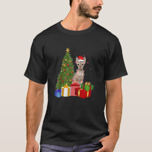 T-shirt Père Noël Sphynx Chat Noël Arbre Lumière Noël Chat