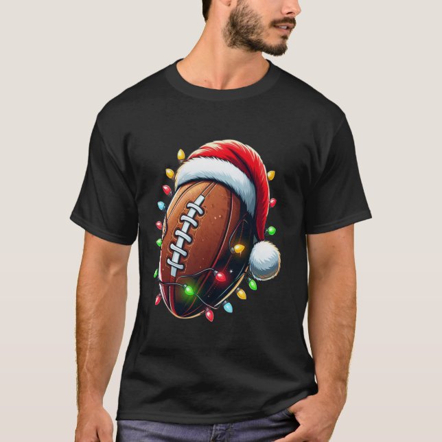 T-shirt Père Noël Sports Design Pour Hommes Garçons Footba (Devant)