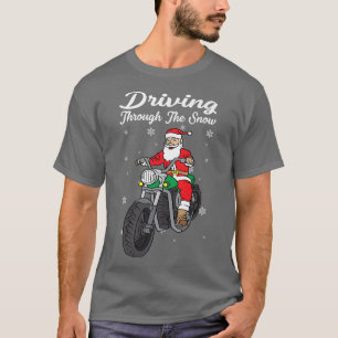 T-shirt Père Noël Sur Moto Santa Claus équitation Moto