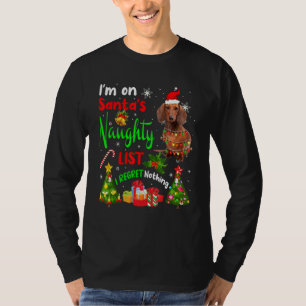 T-shirt Père Noël teckel Je suis sur la liste des vilains
