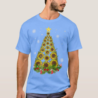 T-shirt Père Noël Tournesol Noël Arbre Lumières Père Noël 